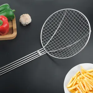 Extra long Handle Oil-Frying Mesh Stainless Steel Kitchen Strainer Fried Food Filter