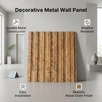 Panneau isolant en métal à grain de bois moderne, imperméable et ignifuge, pour revêtement mural extérieur, bardage de villa et usage domestique