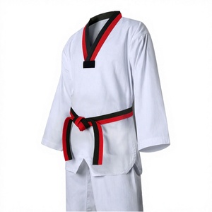 White Taekwondo Uniform Kids Unisex Cotton Martial Arts Wear Durable Plain Dyed Regular Fit - Product Image 3