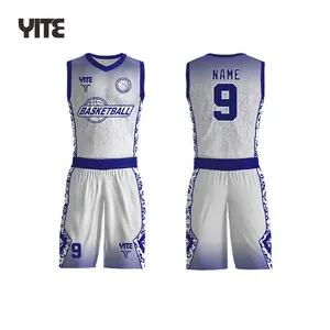 2024 dernière conception de maillot de basket-ball personnaliser meilleur design maillot de basket-ball couleur bleu conception de maillot de basket-ball international