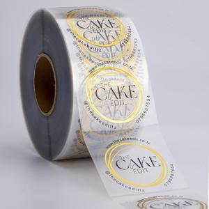 Étiquettes autocollantes transparentes rondes pour gâteaux, imperméables, écologiques, en vinyle doré, pour cadeaux et artisanat - Product Image 4