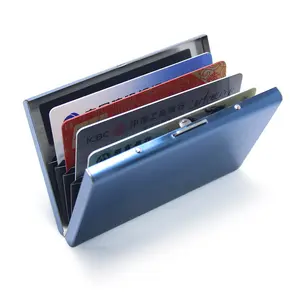 Caso De Titular De Cartão De Visita RFID Carteira De Metal Fina Cartão De Crédito Titular De Cartão De Visita De Bloqueio RFID