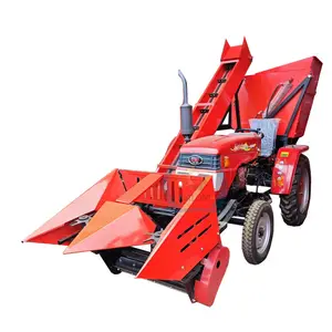 hot sale high quality small walking 2 rows maize combiner harvest 4 wheel tractor driving type corn harvester