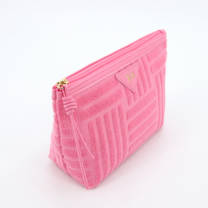 Sacs <span class=keywords><strong>de</strong></span> vanité légers à fermeture éclair Oem personnalisés éponge douce <span class=keywords><strong>trousse</strong></span> <span class=keywords><strong>de</strong></span> <span class=keywords><strong>toilette</strong></span> rose pochette cosmétique <span class=keywords><strong>trousse</strong></span> <span class=keywords><strong>de</strong></span> maquillage en tissu éponge - Product Image 4