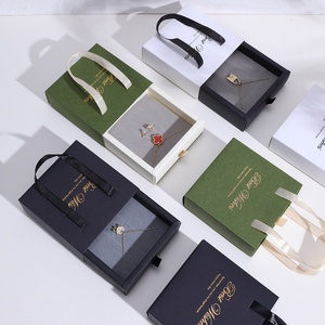 Drawer Type Jewelry <b>Box</b> Paper with Handle for Wedding Travel Portable Ring <b>Earrings</b> Necklace <b>Gifts</b> Custom Jewelry <b>Box</b> - Product Image 1