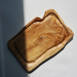 Handmade Cedar Wood Serving <b>Tray</b> Solid Color For Hotel Coffee <b>Tea</b> Dining - Product Image 4