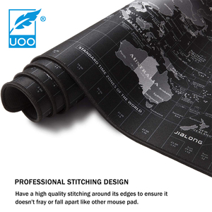 UOO fábrica personalizada mapa del mundo de gran tamaño extendido suave personalizado Venta caliente alfombrilla de ratón de goma para juegos - Product Image 3