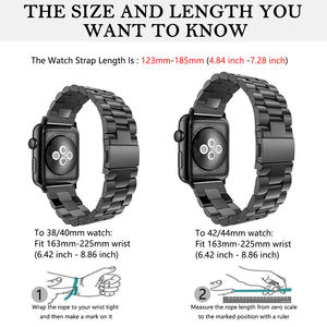 Nouveau solide 304 Double bouton fermoir en acier inoxydable métal <span class=keywords><strong>bracelet</strong></span> de montre <span class=keywords><strong>bracelet</strong></span> hommes ceinture pour Apple montres <span class=keywords><strong>iWatch</strong></span> 7 <span class=keywords><strong>Bracelet</strong></span> 41mm 45mm - Product Image 3