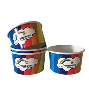 Carta usa e getta stampata personalizzata tazza gelato gelato gelato yogurt contenitore tazza