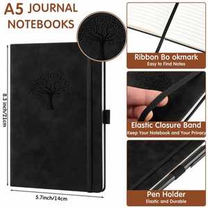 A5 PU Leather Hardcover Journal Thermal Binding 100 Sheets Inner Pages Digital Printing for <b>Gift</b> Deed Record Keeping - Product Image 2