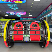 Voiture tamponneuse électrique double place parent-enfant Naughty Dog, rotative à 360 degrés, pour parcs d'attractions et centres de villégiature en extérieur