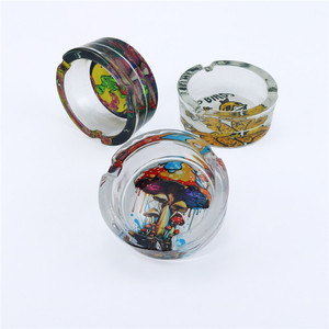 Cenicero de Tabaco Fabricado, Cenicero Redondo de Vidrio, Accesorios Personalizados para Fumar - Product Image 2