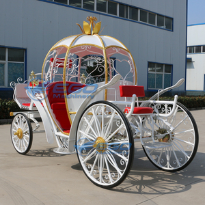 Elegante Carruaje Blanco para Boda, Transporte Especial, Carruaje de Calabaza de Cenicienta, Carruaje Nupcial - Product Image 1