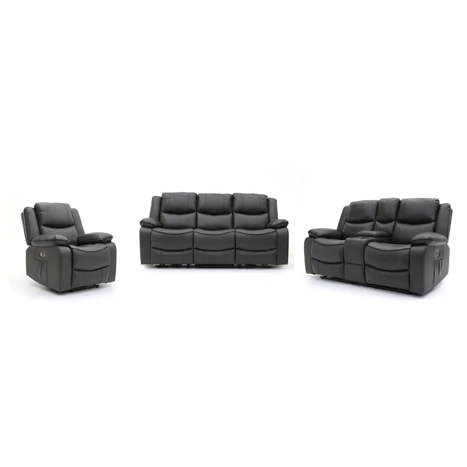 Geeksofa 3+2+1 Modern Air Leather Power Electric Motion Recliner Sofa Set With Console And Massage For Living Room Furniture