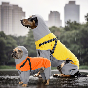 पारदर्शी मास्क वाटरप्रूफ चिंतनशील कुत्ते के कोट के साथ नए हूडेड डॉग कोट - Product Image 3