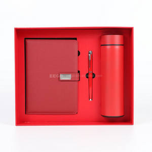 מתנות יוקרה לקידום מכירות בסיטונאות, מחברת עסקית, מחברת ניתנת להתאמה אישית, סט מתנה של תרמוס עם עט ובקבוק - Product Image 3