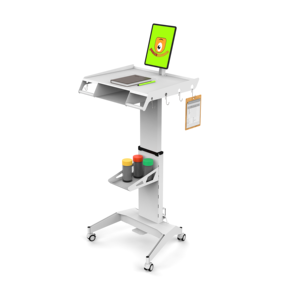 Station de travail pour ordinateur portable réglable, dispositif médical d'hôpital, en plastique, ressort à gaz, chariot - Product Image 2