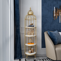 Style nordique américain en fer forgé Cage à oiseaux porte-fleurs multicouche intérieur balcon stockage coin support salon meubles
