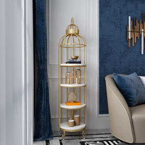 Style nordique américain en <span class=keywords><strong>fer</strong></span> <span class=keywords><strong>forgé</strong></span> Cage à oiseaux porte-fleurs multicouche intérieur balcon stockage coin support salon meubles - Product Image 3