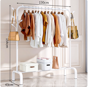 <span class=keywords><strong>Appendiabiti</strong></span> da Camera da Letto in Acciaio Inossidabile Nero Resistente 130CM 150CM con Ruote - Product Image 3