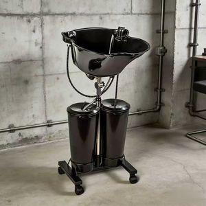 Lavacabezas Eléctrico Portátil Vertical y Móvil de Doble Cubeta, Conectado a Lavabo para Peluquería - Product Image 4