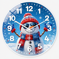 Horloge murale ronde en verre de 30 cm, design Halloween, personnalisable OEM ODM, mouvement silencieux à quartz, décoration intérieure, vente en gros