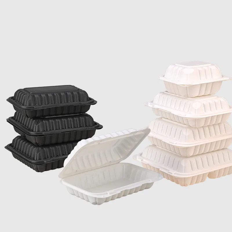 DG 6x6 6x9 8x8 9x9 inch MFPP Hinged Container To Go Boxes Restaurant Supply Clamshell Take Out Food Containers For Sale