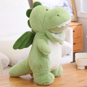 7547 Adorable Chubby peluche sonrisa Dragón Verde juguetes abrazable Animal muñecas dibujos animados Plushie regalos de cumpleaños para niños Plushie Dragon - Product Image 2