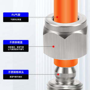 Válvula de Estrangulamiento Neumática de Acero Inoxidable 304 Sayu, Conexión de Compresión Roscada de Liberación Rápida, Resistente a Alta Presión - Product Image 4