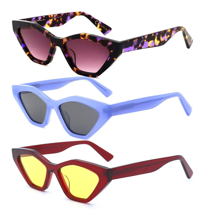 In Stocked CR39 Polarized Acetate Sun Glasses Designer Eyewear High Quality Custom Acetate 2023 Sunglasses for Women and Men