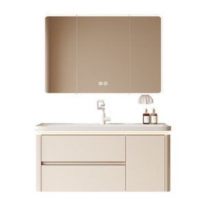 Smart Bathroom Cabinet with LED Light <b>Mirror</b> Floating Design with Ample Storage - Product Image 1
