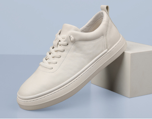 Zapatos de Vestir de Cuero de Primera Calidad para Hombre, Zapatos Formales Transpirables de Cuero Genuino Blancos Sin Cordones, Versátiles para Oficina y Carrera Profesional - Product Image 6