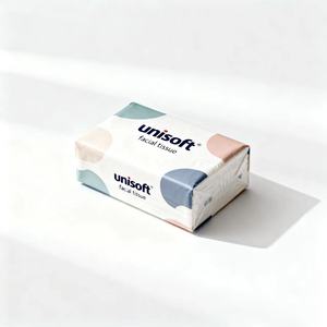 UNISOFT OEM, logo personnalisé, papier mouchoir pour le visage 100% pâte <span class=keywords><strong>de</strong></span> bois, 5 plis, emballage souple, serviettes faciales lisses, design élégant, mouchoirs en papier pour le visage - Product Image 2