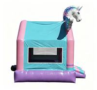 Château gonflable commercial licorne pour enfants, idéal pour les fêtes de filles et la location