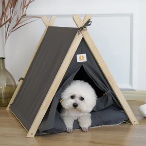 Nuovo Design quattro stagioni camera da letto per gatti tenda in legno di pino caldo invernale per animali da compagnia