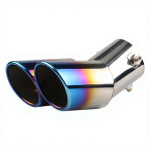 UNIVERSAL JDM 2.5 Inch Aluminium Alloy &amp; Stainless Steel Mirror Polished Burnt Blue 63mm High Quality Exhaust System <strong>Muffler</strong> - Product Image 4