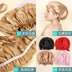 Bonnet de douche en satin Guangzhou Wanmei, doré, imperméable, pour usage en salle de bain - Product Image 2