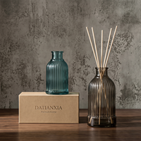 Diffuseur d'huiles essentielles en verre et rotin écologique, rond, rétro, sans alcool, 40 ml, 100 ml, 200 ml, 500 ml, couleur et logo personnalisables