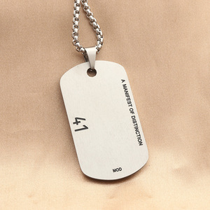 yunnique Stainless Steel <b>Dog</b> <b>Tag</b> Pendant 13 Number Men's Necklace Gift Geometric Design Punk Style - Product Image 2