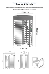 Bảo mật cao đầy đủ chiều cao swing Gate hai chiều an ninh cửa sinh trắc học cho người đi bộ kiểm soát truy cập - Product Image 3