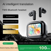 CJH TWS dans l'oreille Bluetooth écouteurs écran couleur 5.4 Transparent tactile personnalisable AI traduction bruit noël cadeau d'anniversaire
