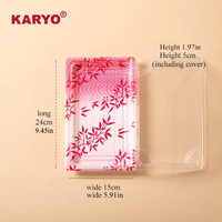 KARYO 1109 Vente en gros Récipient alimentaire jetable en plastique PET pour sushi plateau en plastique avec couvercle anti-buée transparent