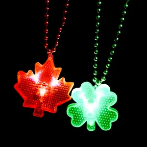 Shamrock St Patrick's Day Decorations Clover Necklace With LED Light For Party Celebrations