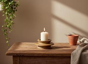 Porte-bougie en bois moderne avec finition lisse, support décoratif pour bougie chauffe-plat pour la chambre à coucher, le salon et le bureau, décoration de la maison - Product Image 4