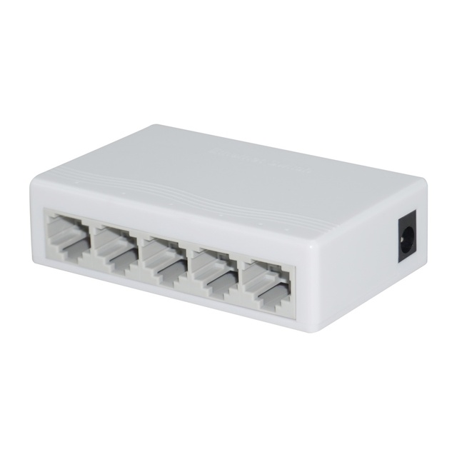 Top Sales Desktop 5 Ports Ethernet Network Switch 10/100Mbps RJ45 Internet Ethernet Switch Plastic Case for Data Transmission