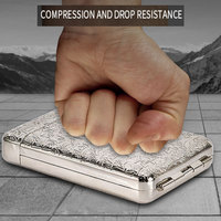 Estuche de Cigarrillos Metálico Retro Clásico Vintage de Tres Compartimentos, Dorado, Plateado, Cobre, Impermeable, Ecológico, Portátil, Grueso y Fino