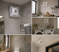 Ventilateur d'extraction pour toilettes commerciales légères 150 mm (6 pouces) avec roulement à billes, lumière intégrée et fixation flexible pour la vente en gros mondiale