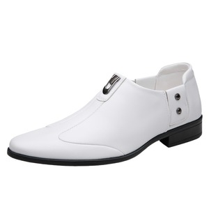 Chaussures habillées en cuir pour hommes, à bout pointu, à enfiler, semelle souple, pour mariage, affaires, formelles, automne, Oxfords, noir uni - Product Image 5