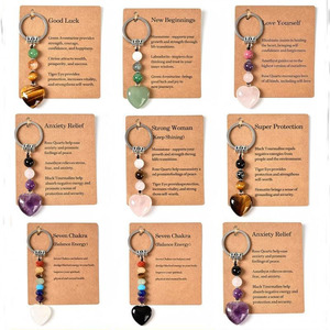 พวงกุญแจคริสตัลรูปหัวใจหลากสีสัน ทำมือ ประดิษฐ์เอง พร้อมการ์ด - Product Image 1