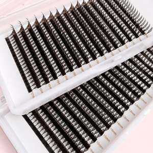 Cheveux synthétiques de style coréen à marque privée, effet 3D, naturels, doux, véganes, sans cruauté, faits à la main, préfabriqués, <span class=keywords><strong>anime</strong></span>, brun foncé - Product Image 3